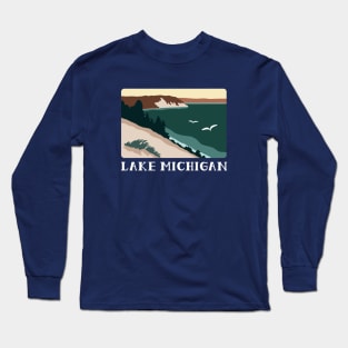 Lake Michigan Minimalist Long Sleeve T-Shirt